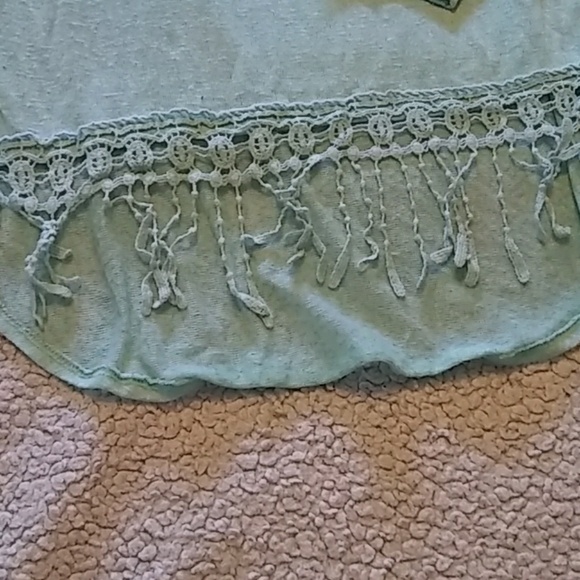 3/4 sleeve teal top - Picture 2 of 2